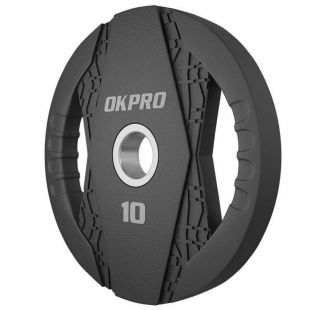 Диск обрезиненный тренировочный с двойным хватом OKPRO OK2005C 10 кг
