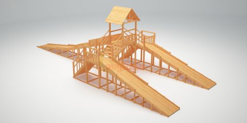 Зимняя горка Савушка Зима Wood-11