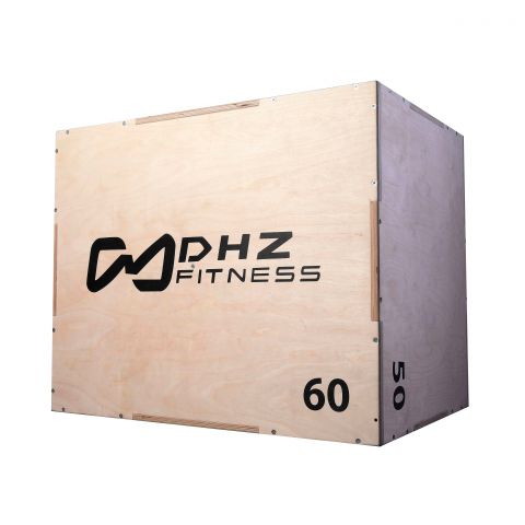Универсальный PLYO BOX разборный с разметкой шкалы наклона, фанера, DHZ, 3 в 1, 50-60-75см