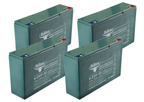 Комплект тяговых гелевых аккумуляторов RuTrike 6-EVF-32 (48V32A/H C3) 