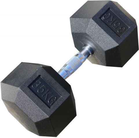 Гантель гексагональная обрезиненная PROFI-FIT 35 кг