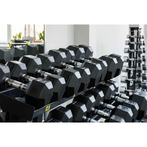 Гантель гексагональная обрезиненная PROFI-FIT 8 кг