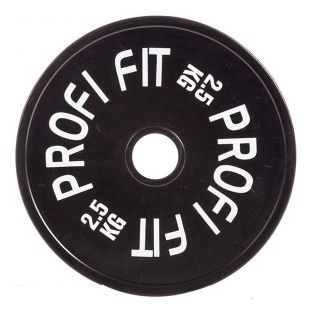 Диск для штанги каучуковый, черный D51 мм PROFI-FIT 2,5 кг