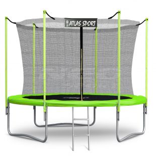 Батут Atlas Sport 252 см (8ft) с внутренней сеткой и лестницей GREEN