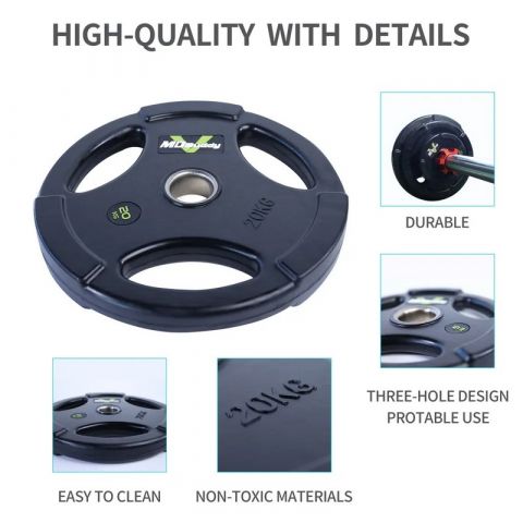 Диск обрезиненный тренировочный с тройным хватом MD Buddy MD1018 1,25кг