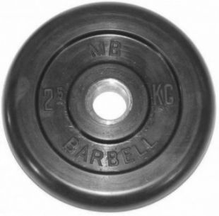 Диск обрезиненный Barbell 2,5 кг металлическая втулка