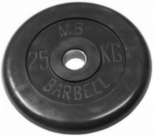 Диск обрезиненный Barbell 25 кг металлическая втулка